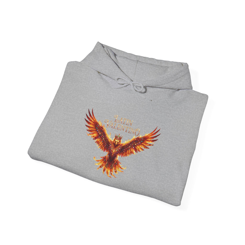 Flaming Phoenix Illustration Hoodie | Latin Valentino Merch
