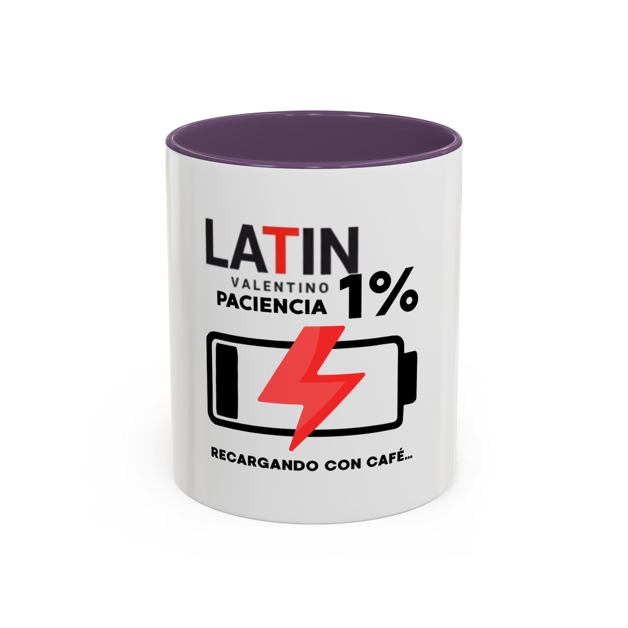 Latin 1% Battery Low Coffee Mug | Accent Ceramic Mug | Latin Valentino