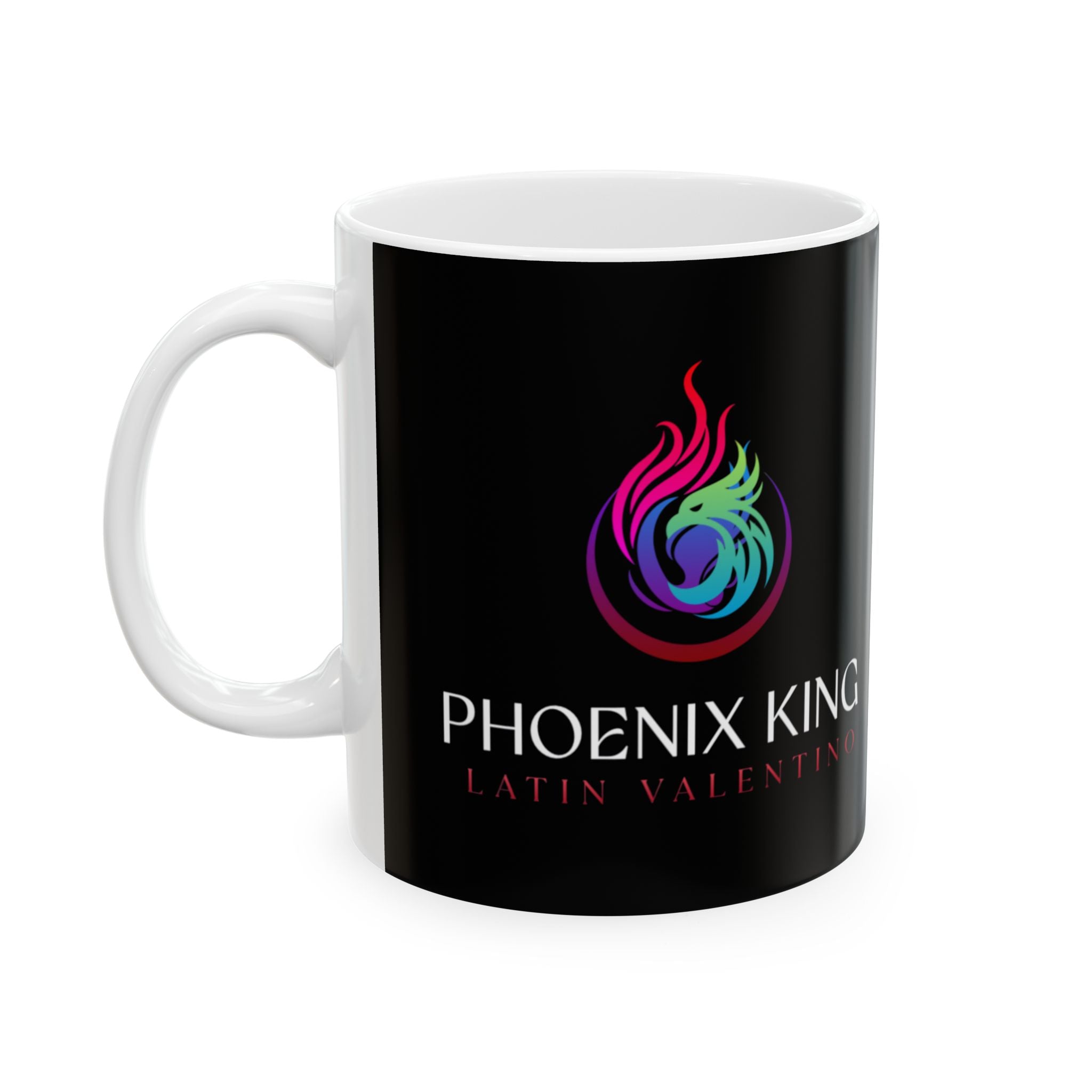 Rainbow Phoenix Illustration Mug | Latin Valentino’s Ceramic Coffee Cup