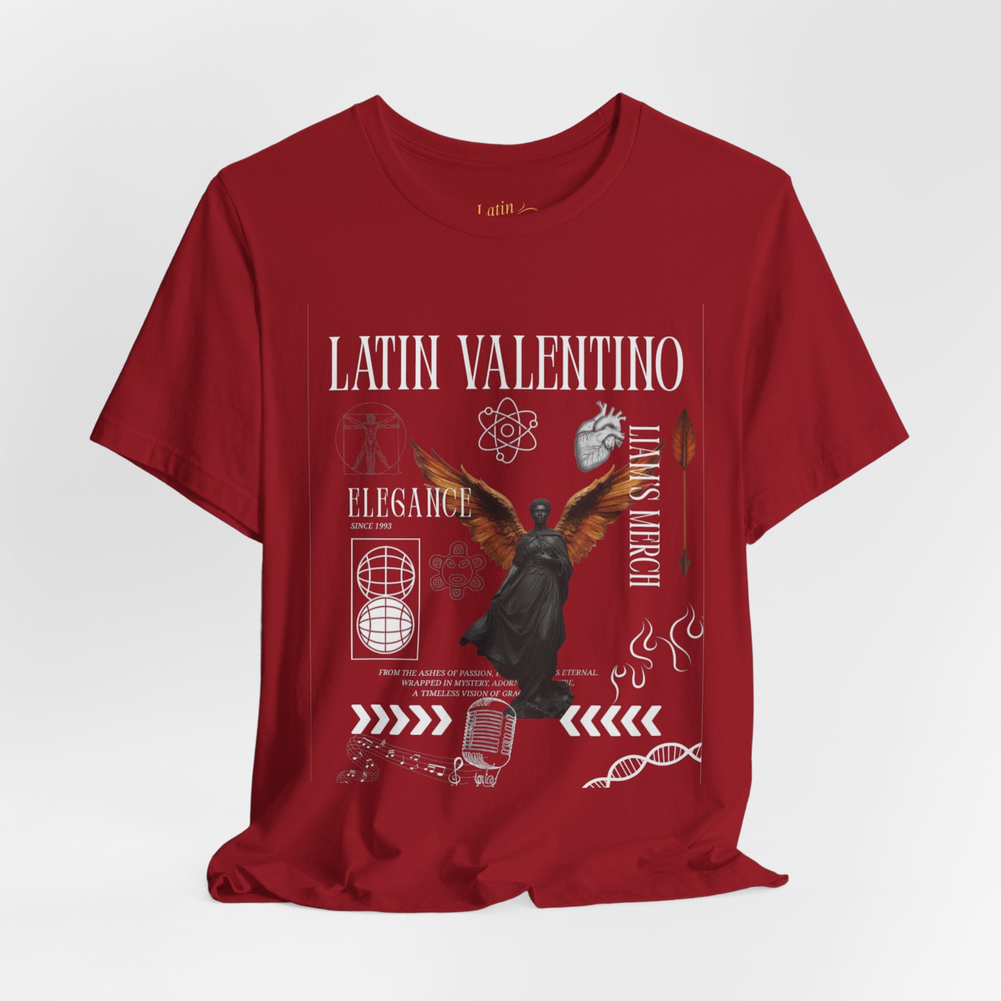 Unisex Jersey Short Sleeve Tee | Latin Valentino Merch | Detailed Graphic T-shirt