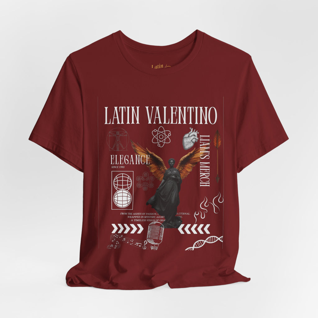 Unisex Jersey Short Sleeve Tee | Latin Valentino Merch | Detailed Graphic T-shirt
