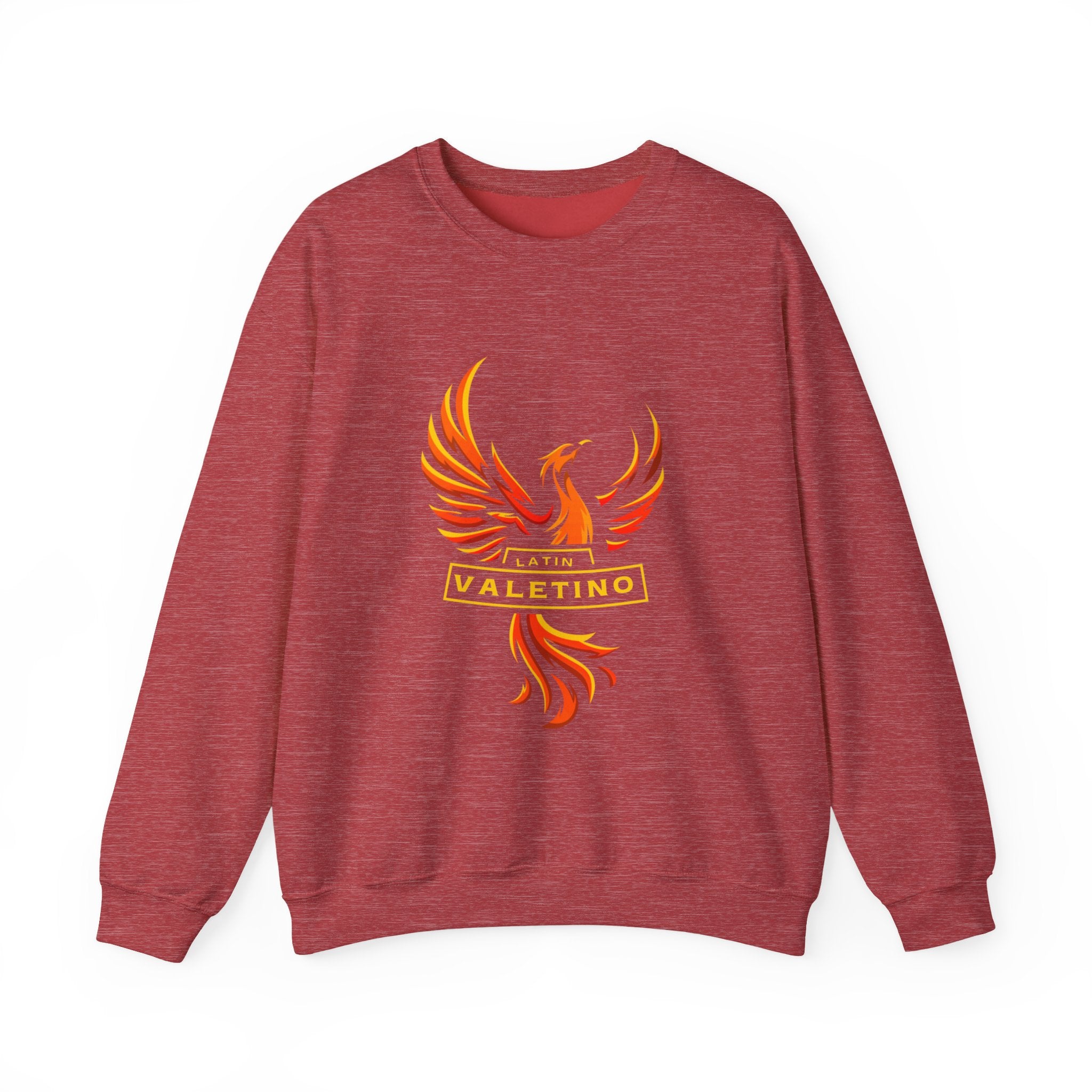 Flaming Phoenix Valentino Crewneck Sweatshirt | Mythical Fire Bird Design