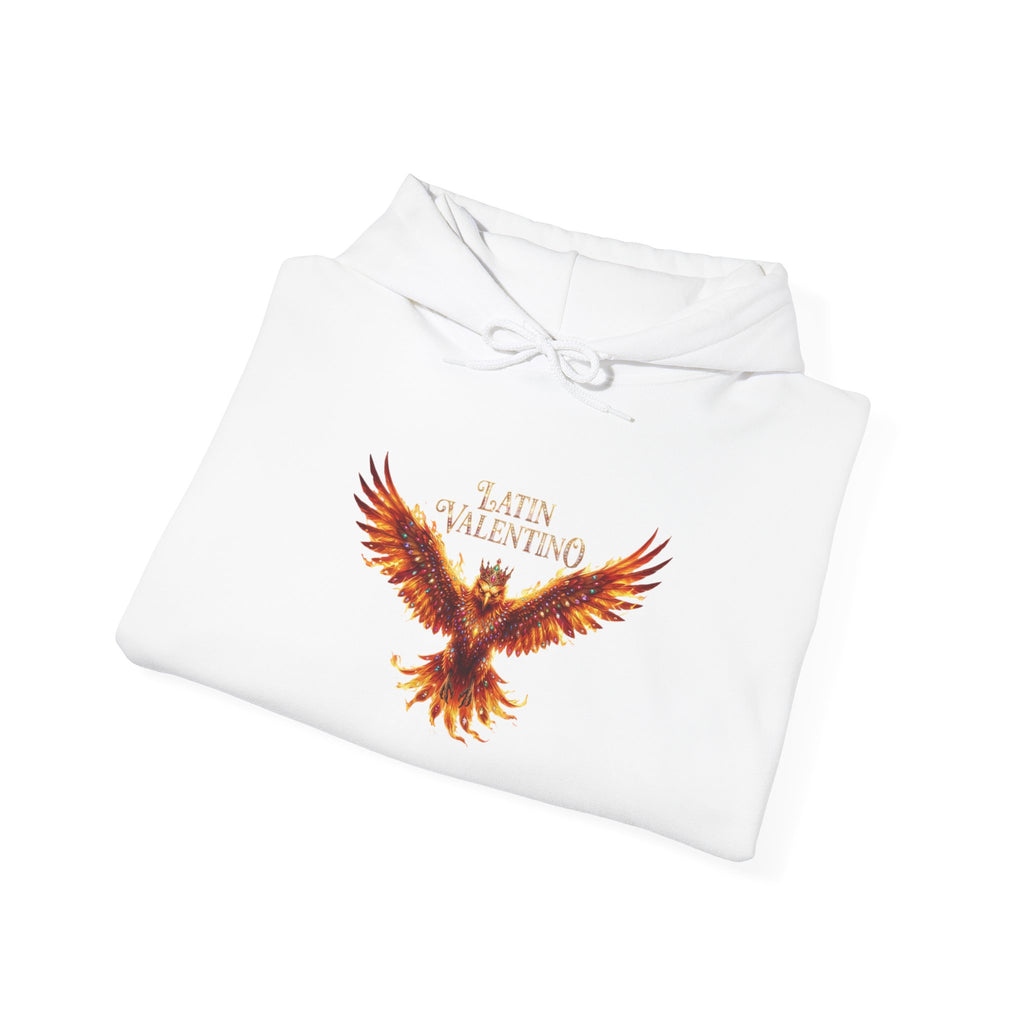 Flaming Phoenix Illustration Hoodie | Latin Valentino Merch