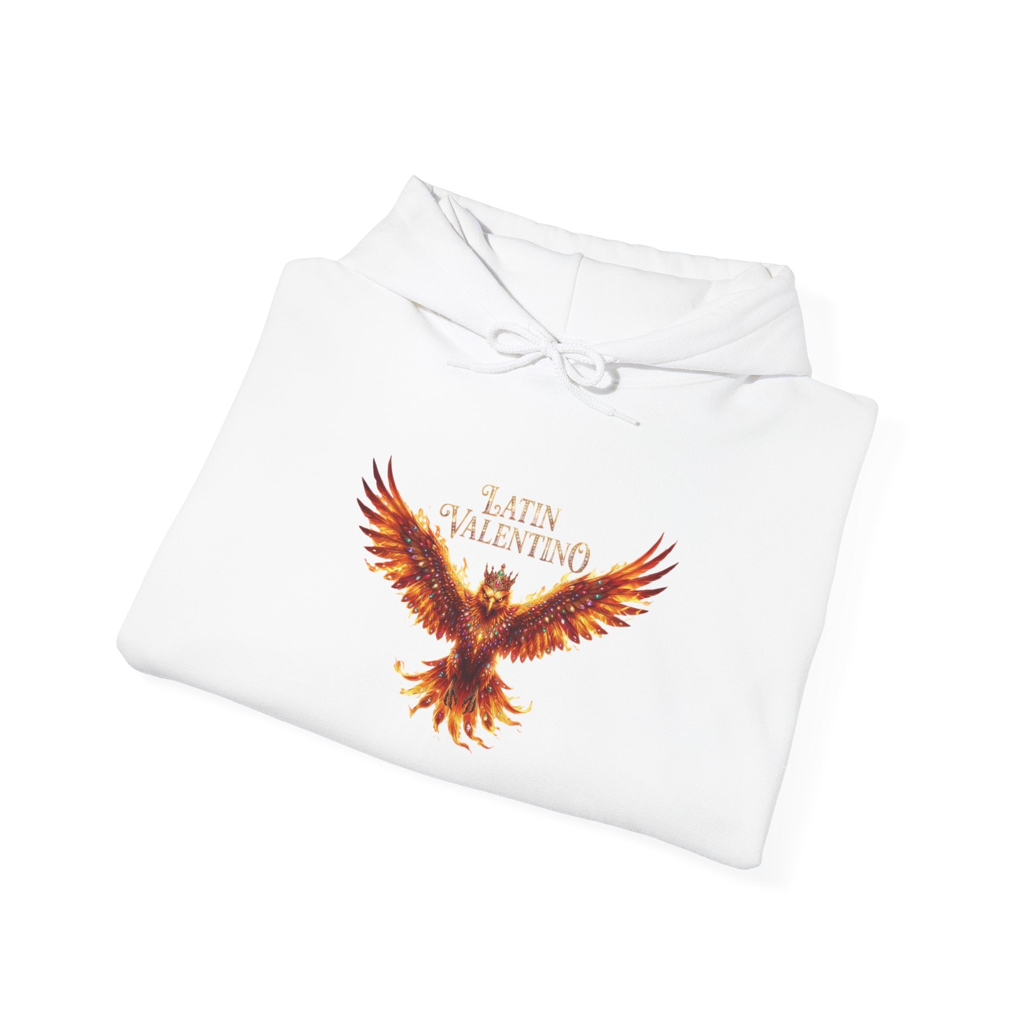 Flaming Phoenix Illustration Hoodie | Latin Valentino Merch
