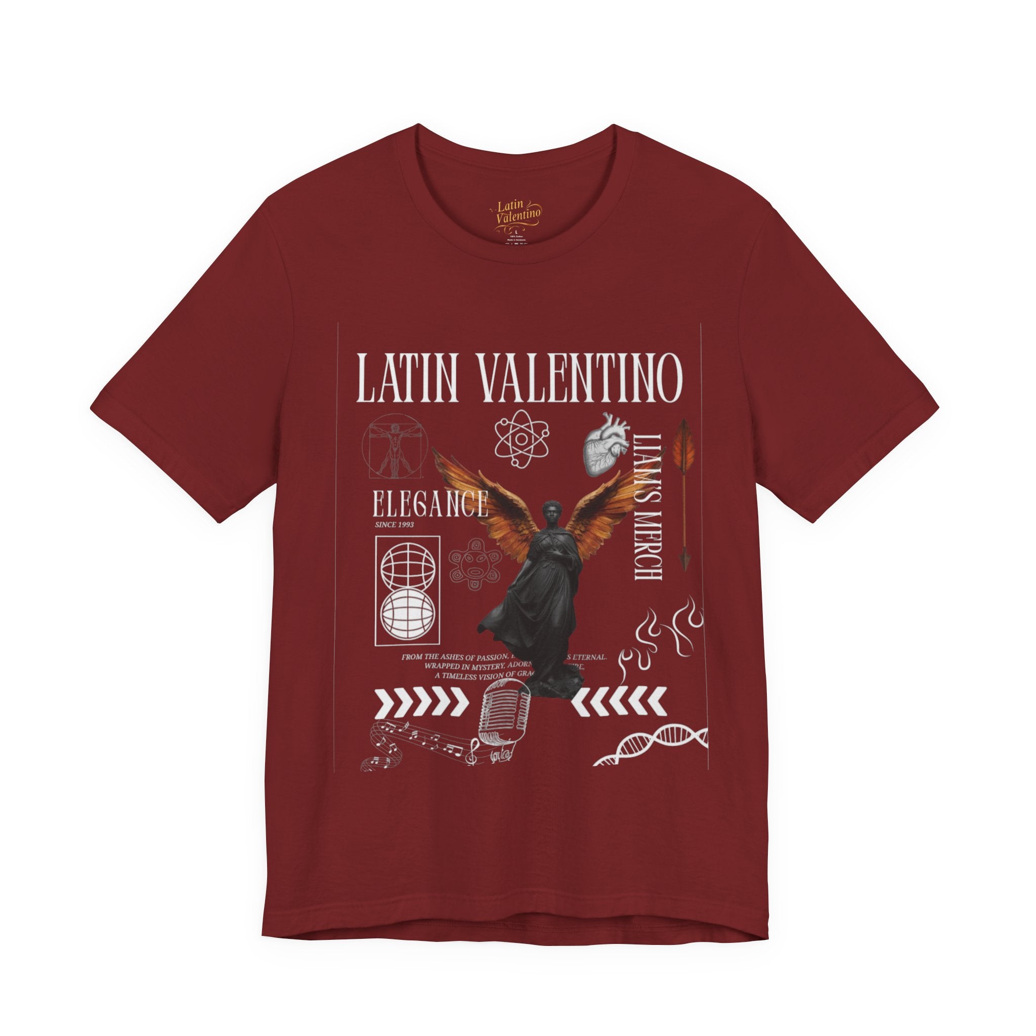 Unisex Jersey Short Sleeve Tee | Latin Valentino Merch | Detailed Graphic T-shirt
