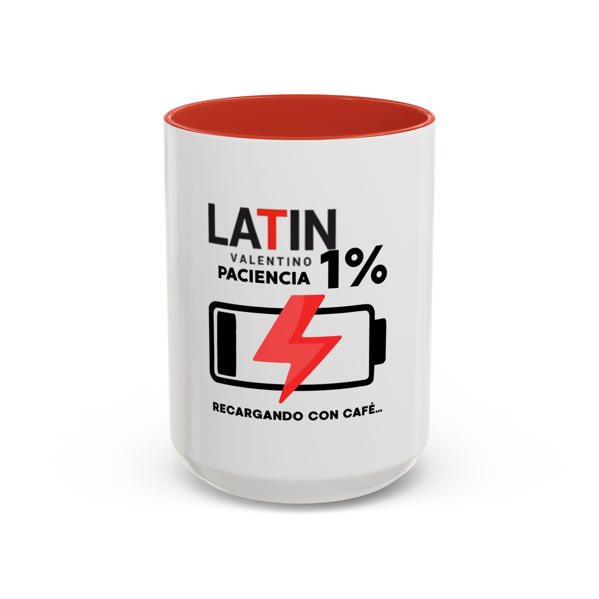 Latin 1% Battery Low Coffee Mug | Accent Ceramic Mug | Latin Valentino