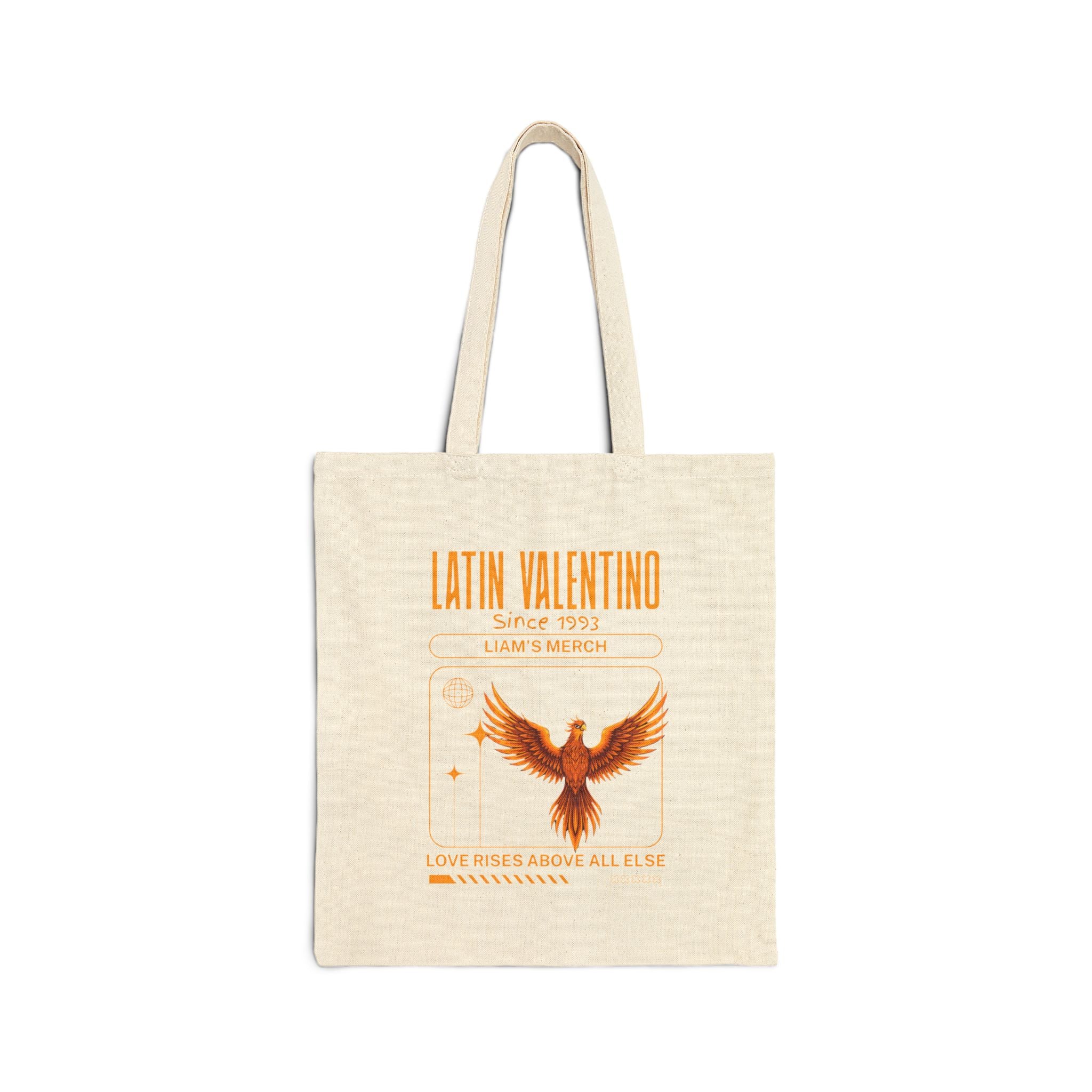 Latin Valentino Phoenix Illustration Tote Bag | Vintage Band Poster Design