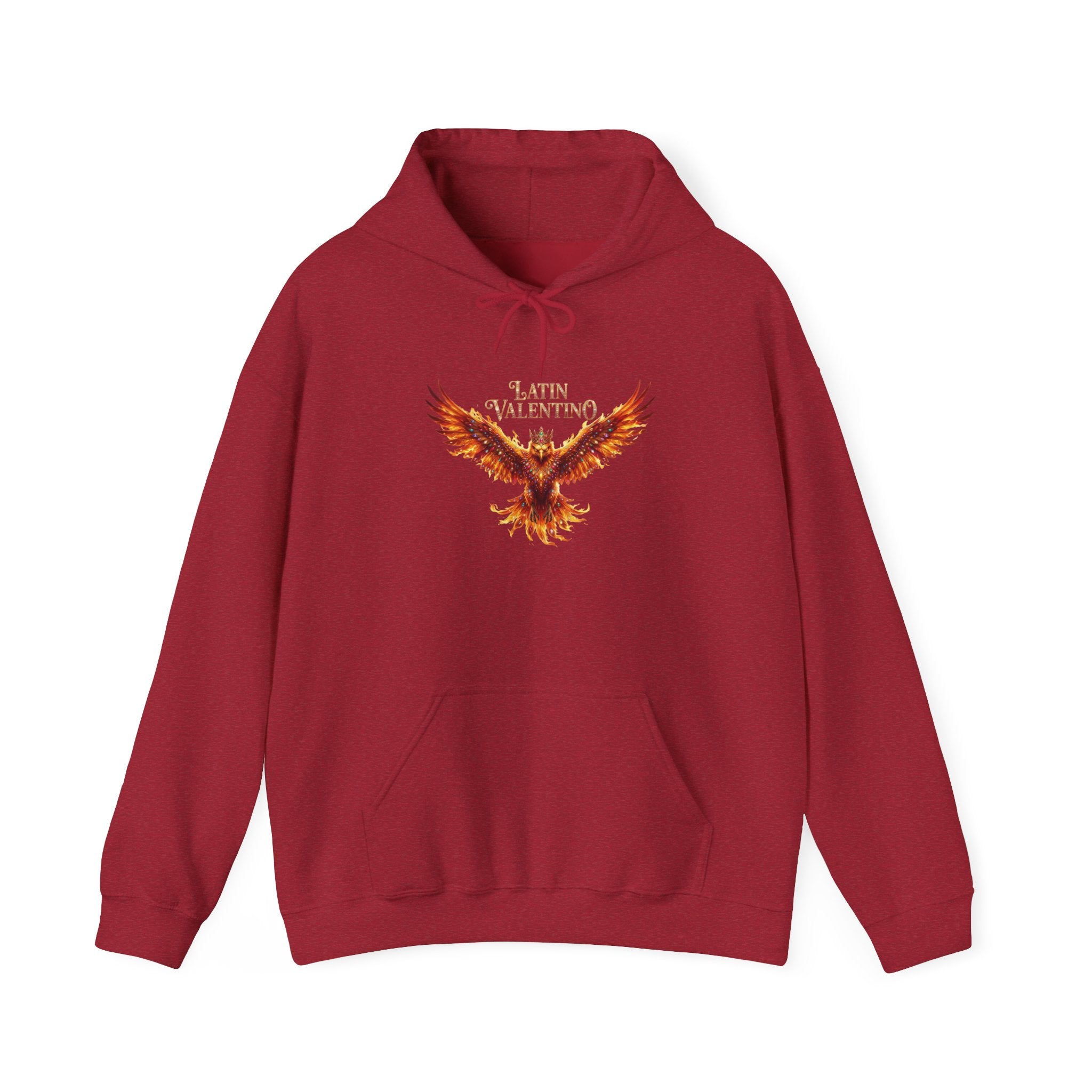 Flaming Phoenix Illustration Hoodie | Latin Valentino Merch