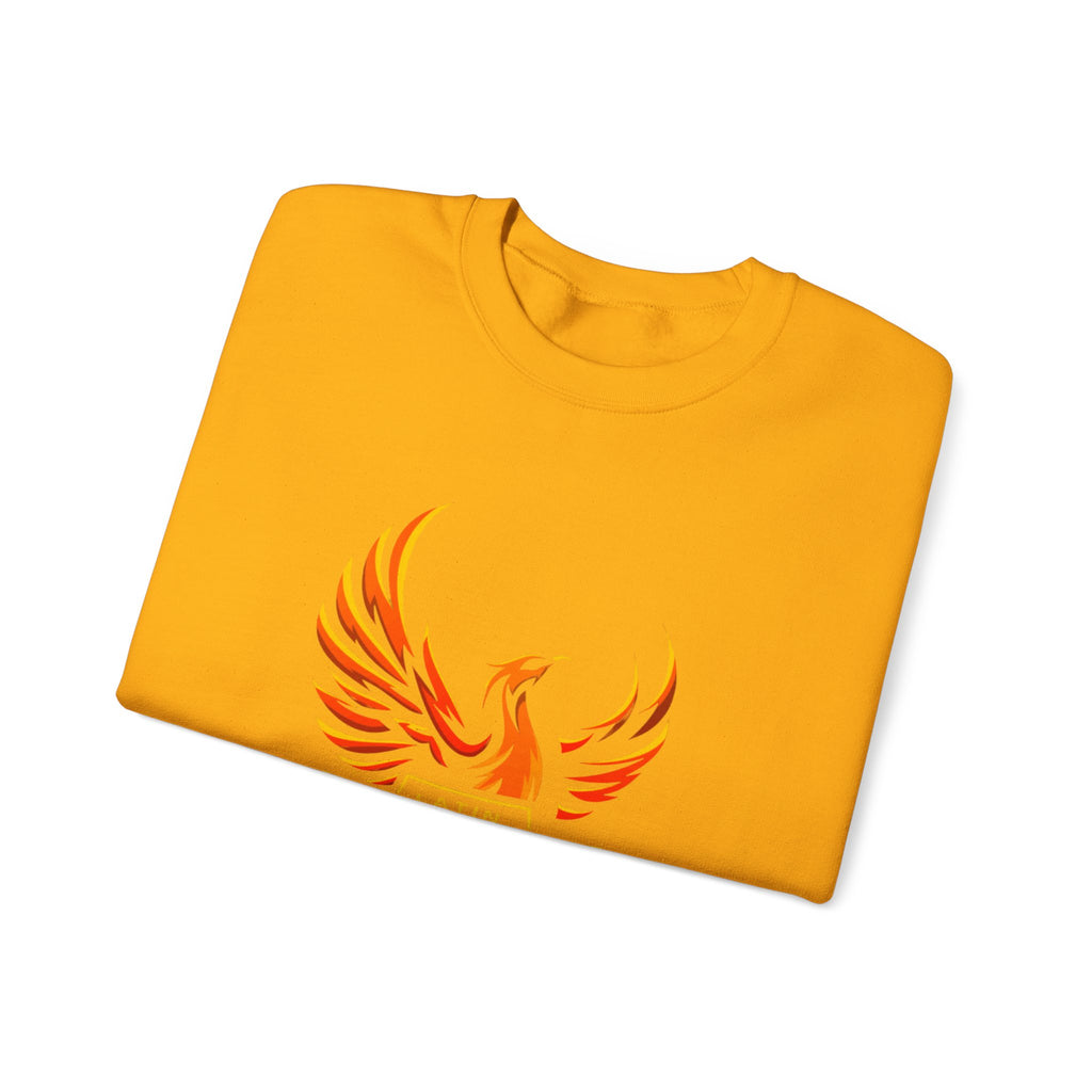 Flaming Phoenix Valentino Crewneck Sweatshirt | Mythical Fire Bird Design