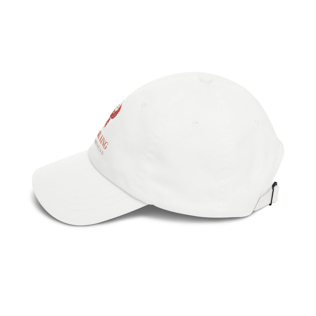 Latin Valentino embroidered logo Cap | White hat, minimalist phoenix design
