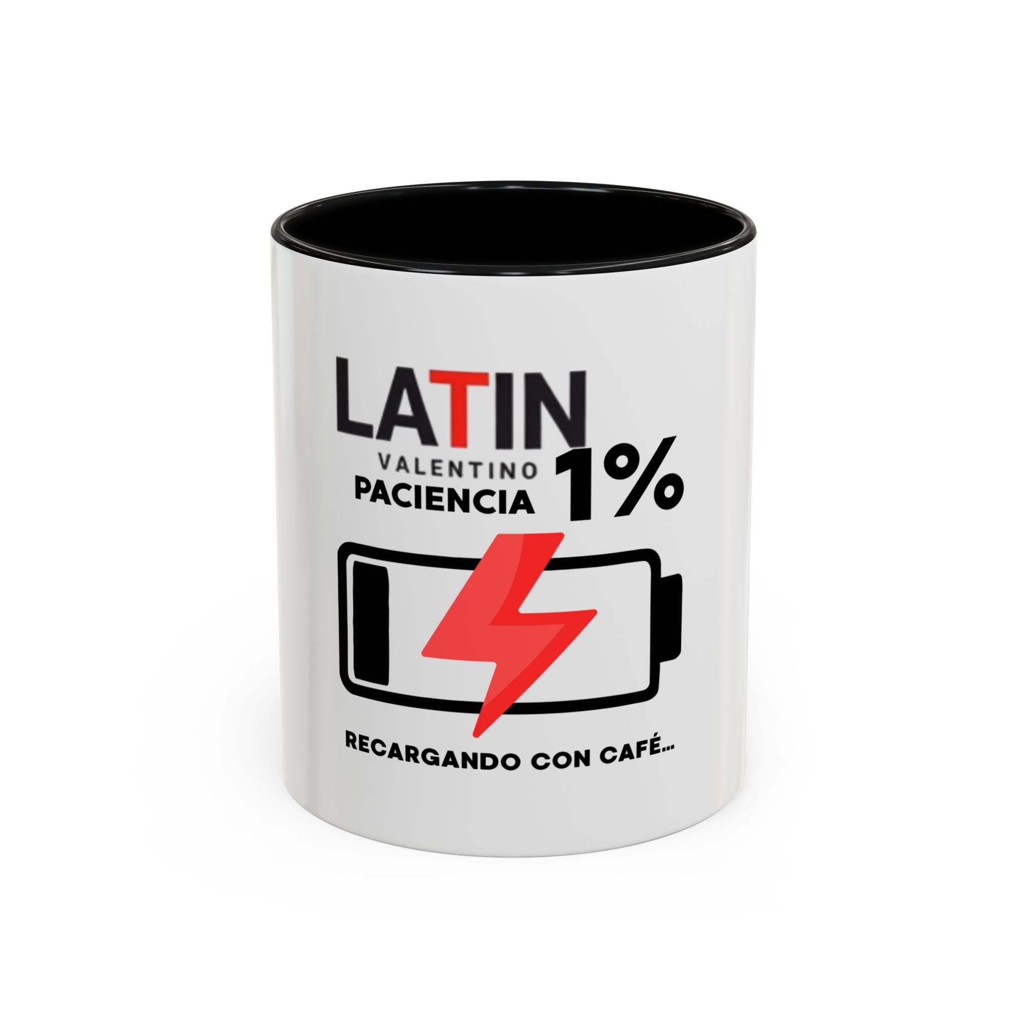 Latin 1% Battery Low Coffee Mug | Accent Ceramic Mug | Latin Valentino