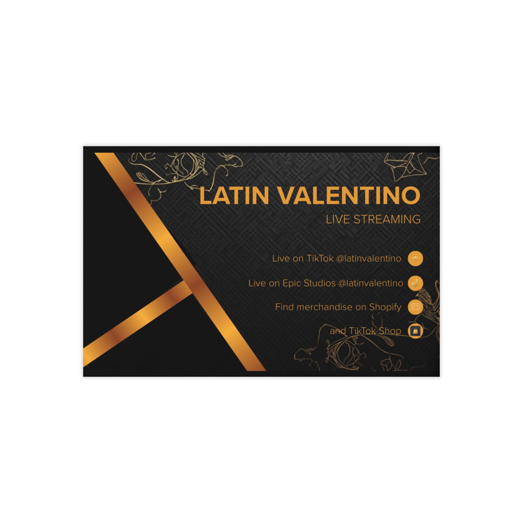 Gold Eagle Logo Business Cards | Luxury Black & Gold Networking Cards | Latin Valentino’s Business Cards