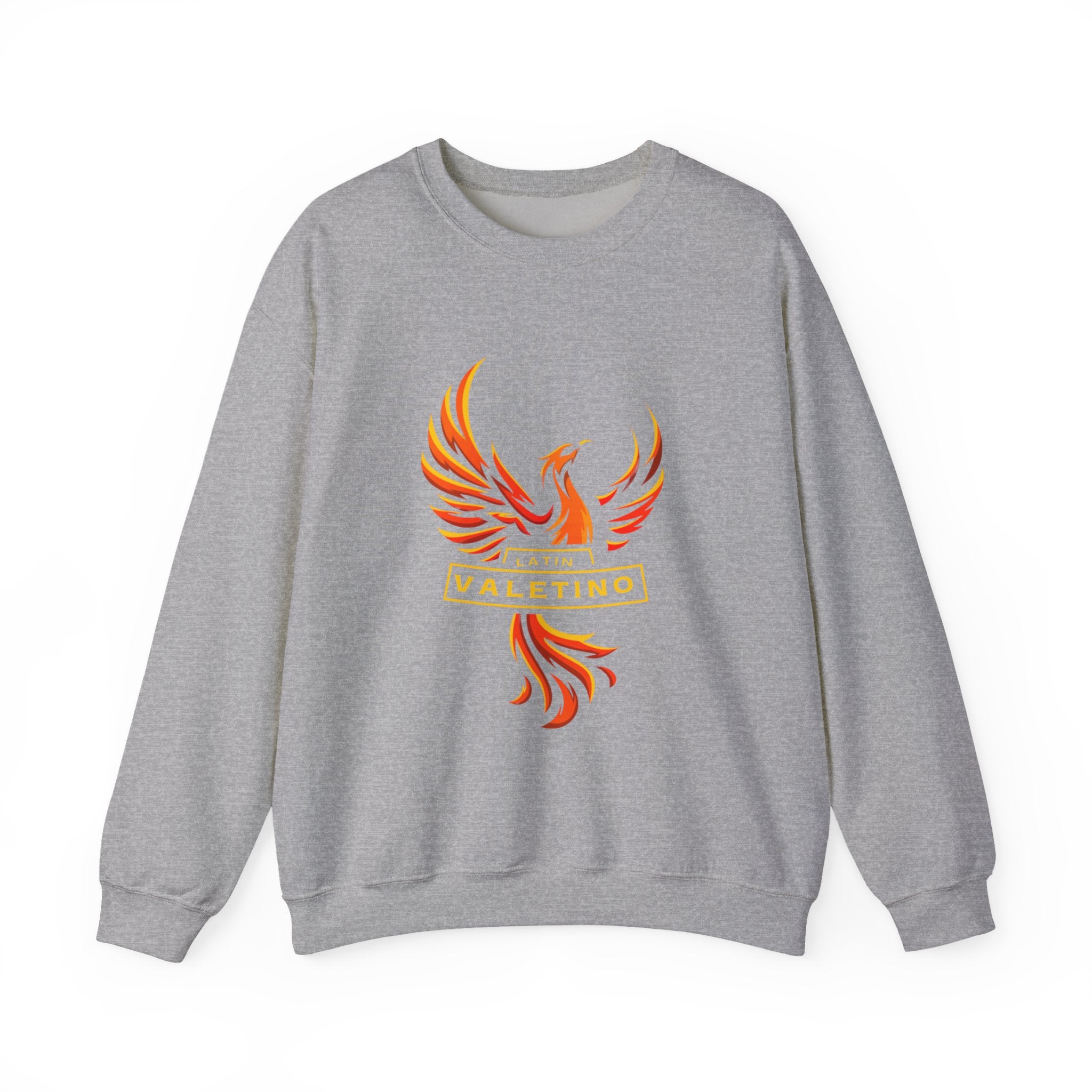 Flaming Phoenix Valentino Crewneck Sweatshirt | Mythical Fire Bird Design