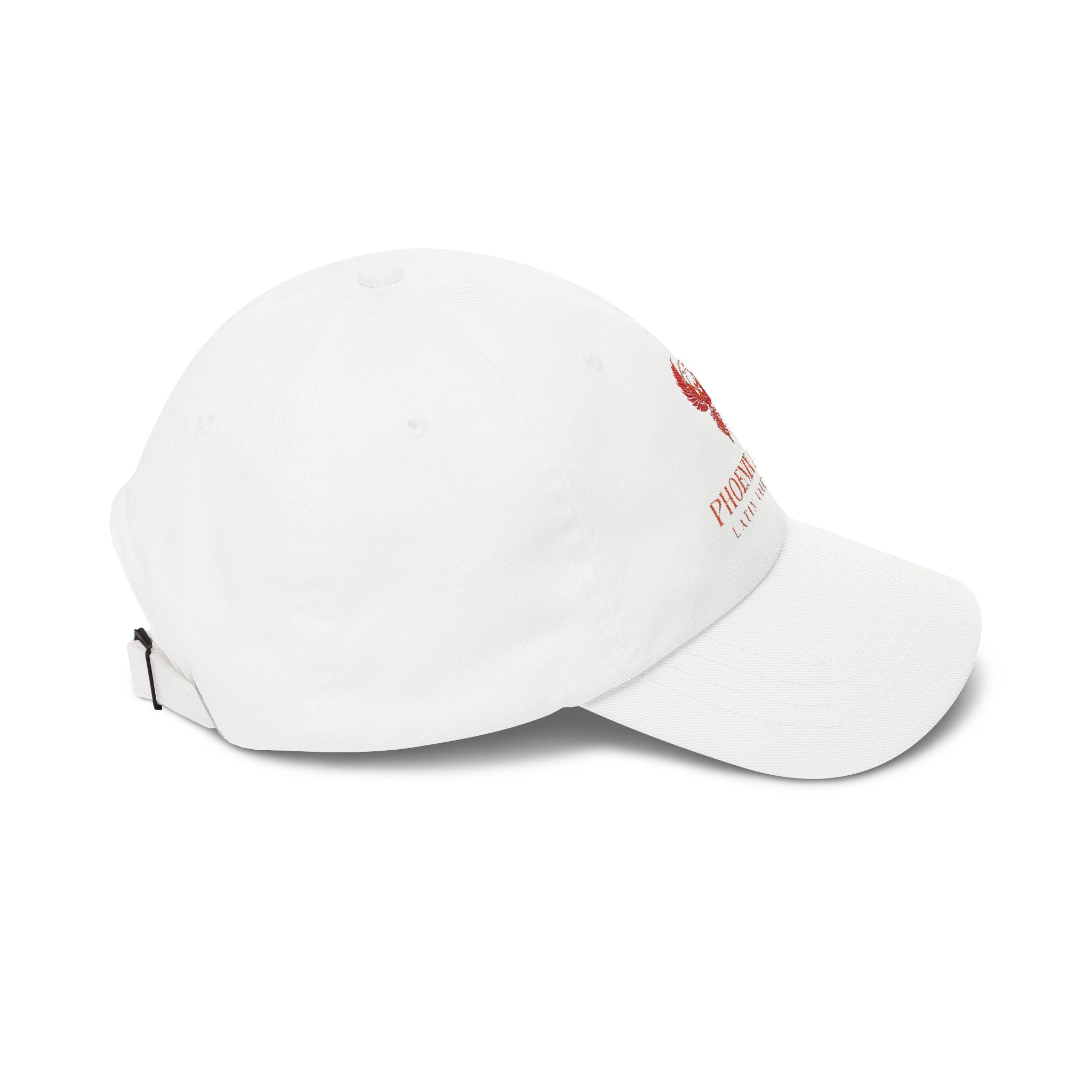 Latin Valentino embroidered logo Cap | White hat, minimalist phoenix design