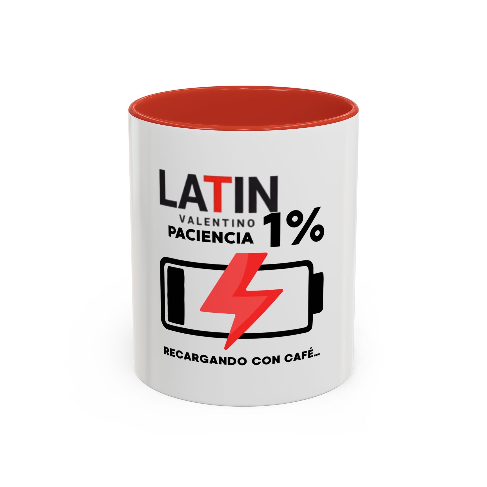 Latin 1% Battery Low Coffee Mug | Accent Ceramic Mug | Latin Valentino
