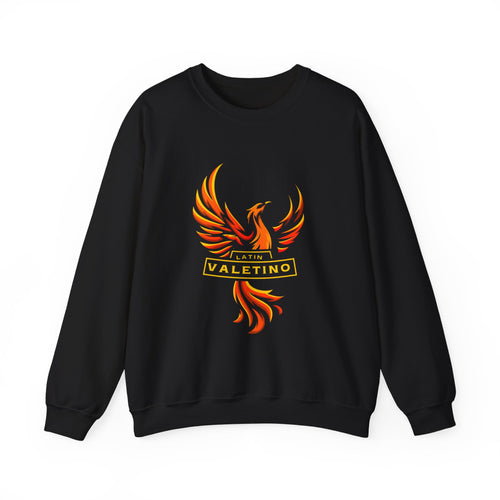 Flaming Phoenix Valentino Crewneck Sweatshirt | Mythical Fire Bird Design