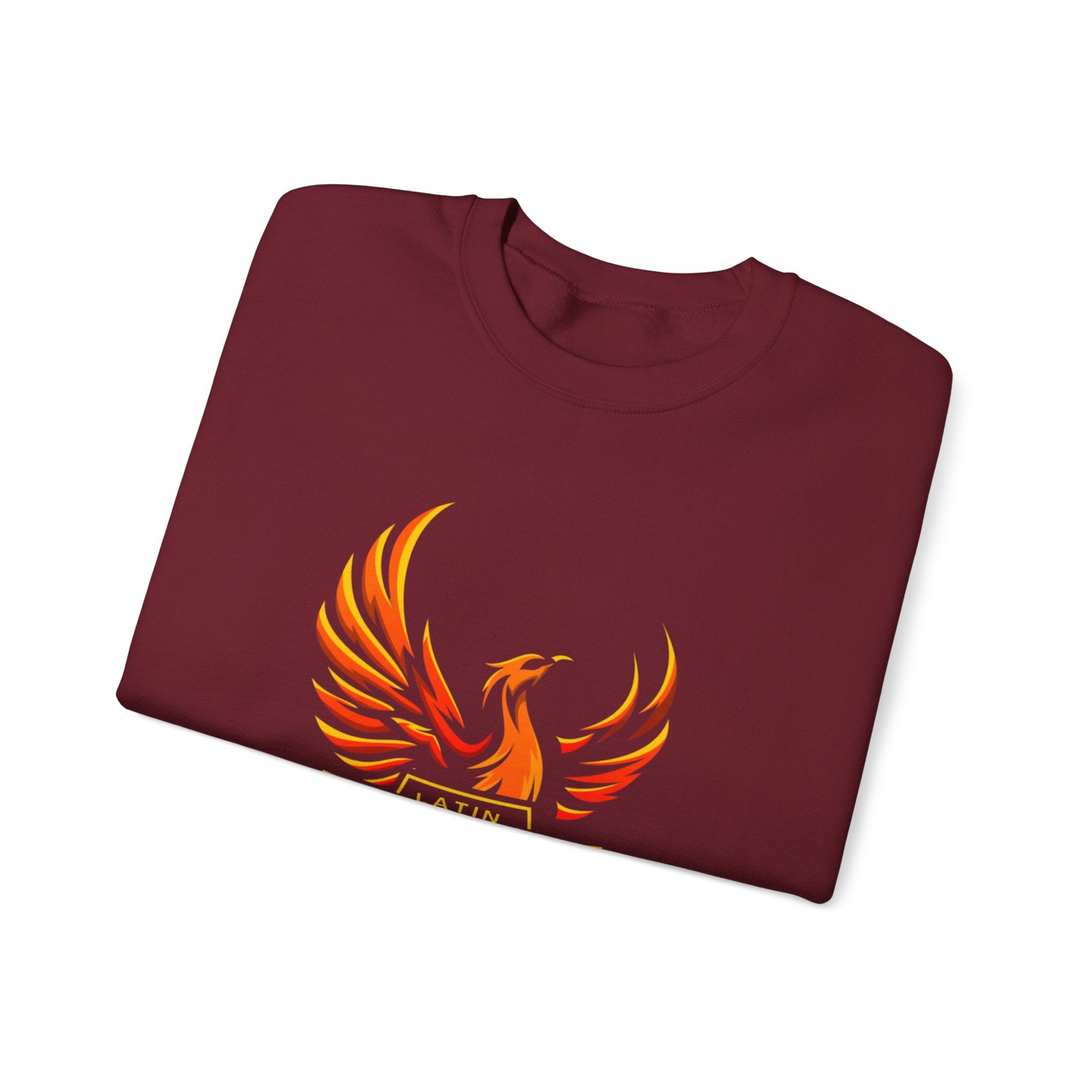 Flaming Phoenix Valentino Crewneck Sweatshirt | Mythical Fire Bird Design
