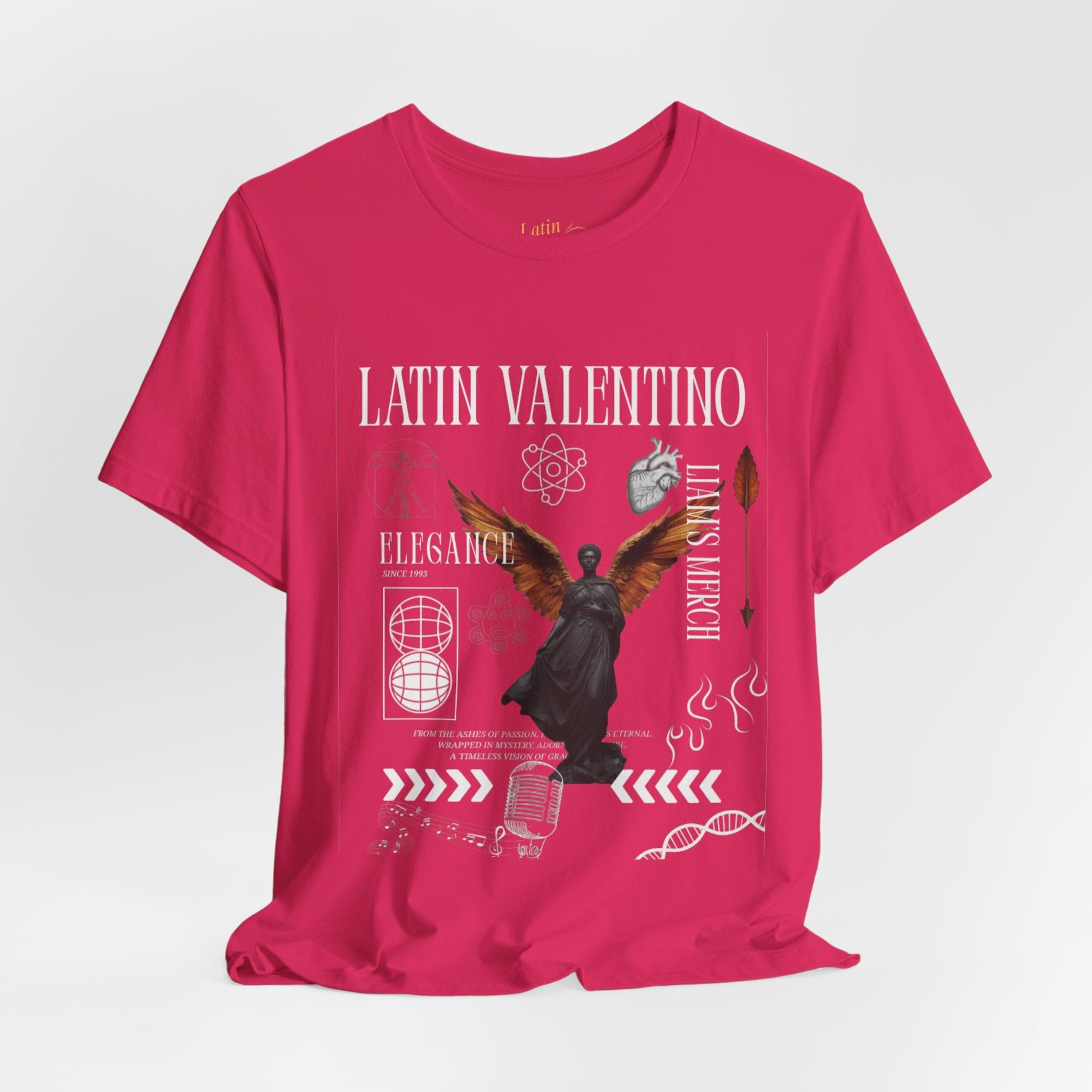Unisex Jersey Short Sleeve Tee | Latin Valentino Merch | Detailed Graphic T-shirt