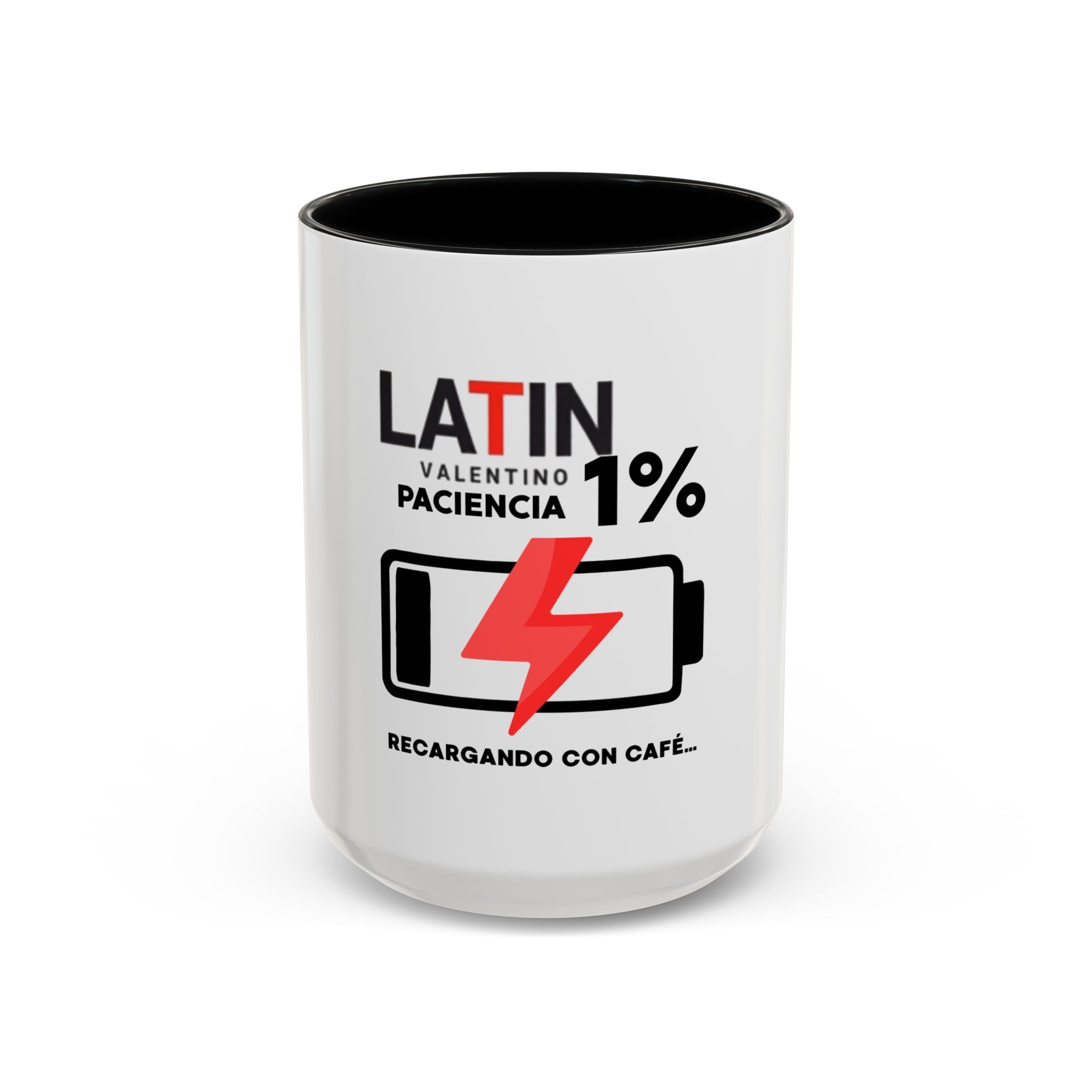 Latin 1% Battery Low Coffee Mug | Accent Ceramic Mug | Latin Valentino