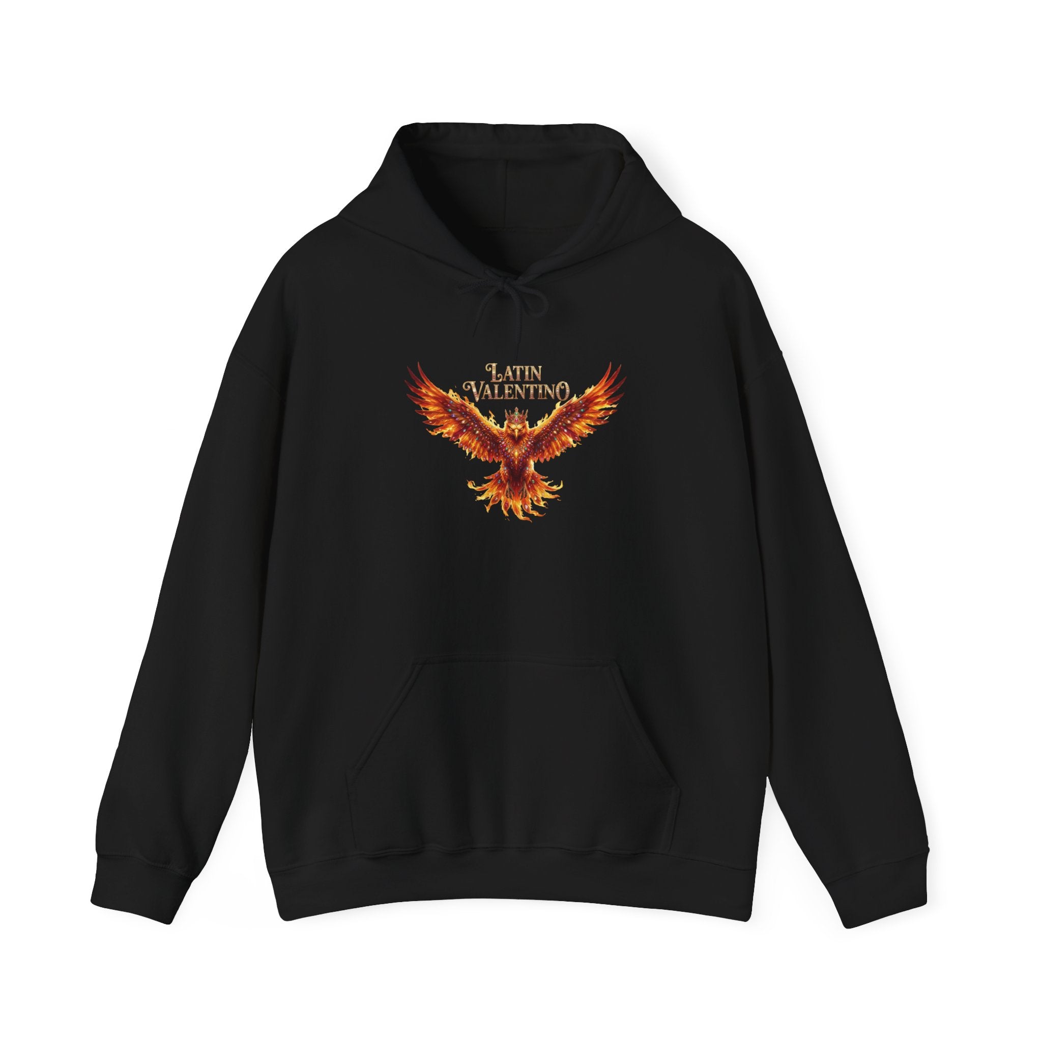 Flaming Phoenix Illustration Hoodie | Latin Valentino Merch