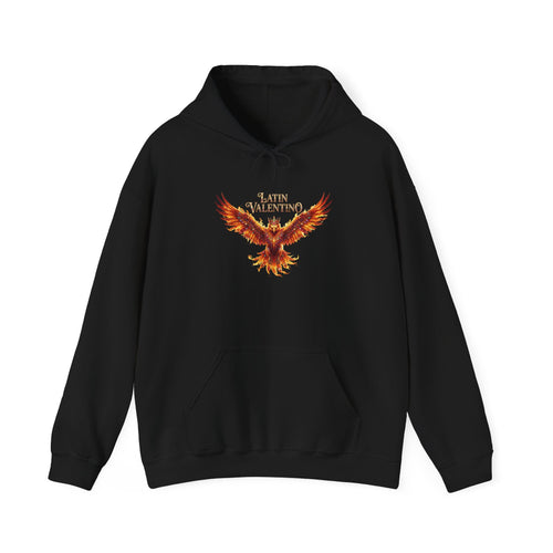 Flaming Phoenix Illustration Hoodie | Latin Valentino Merch