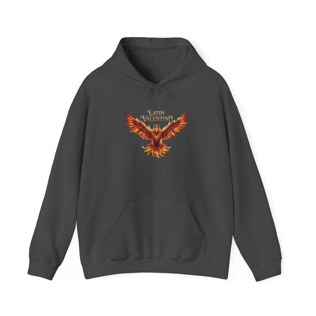 Flaming Phoenix Illustration Hoodie | Latin Valentino Merch