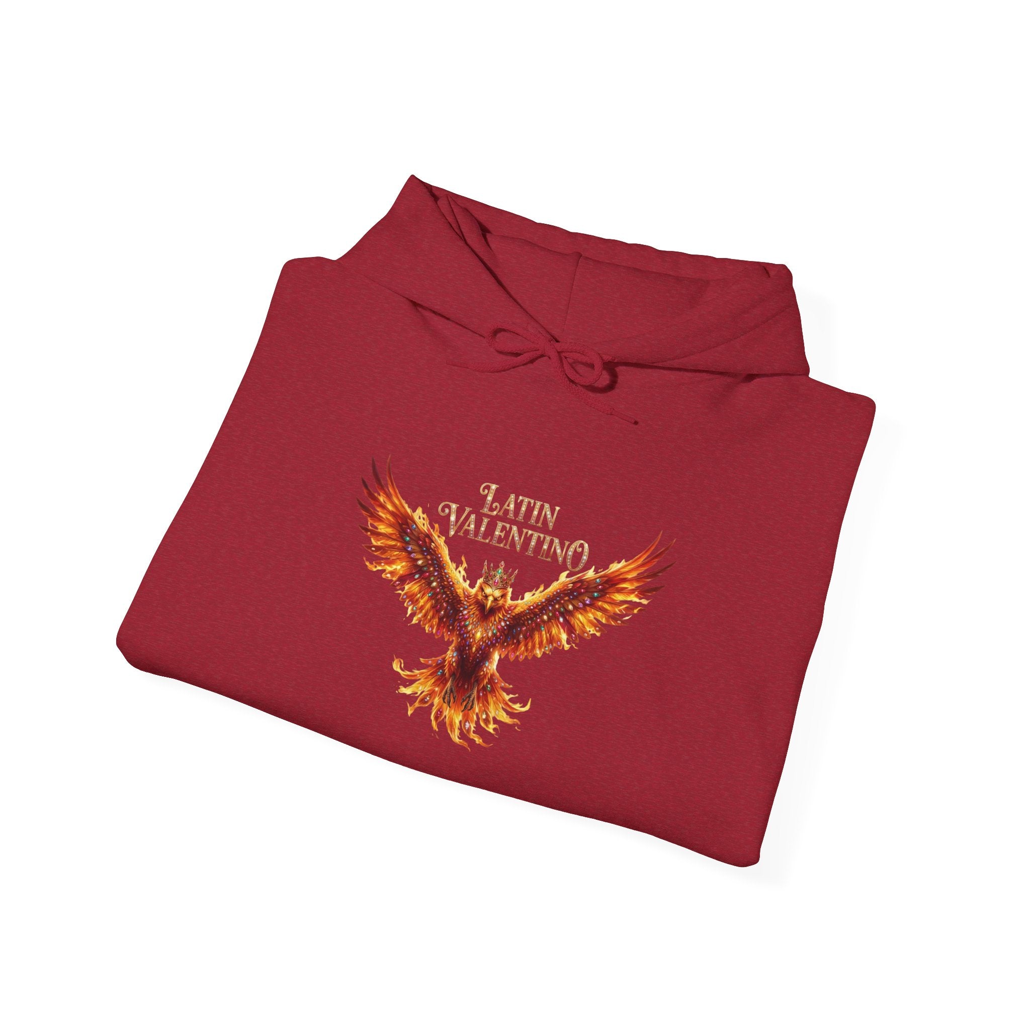 Flaming Phoenix Illustration Hoodie | Latin Valentino Merch