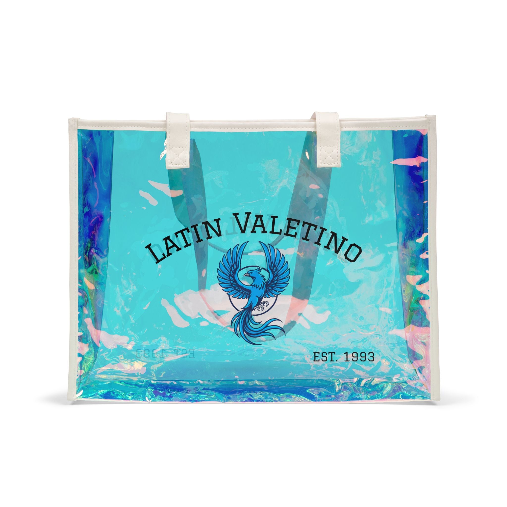 Holographic Phoenix Beach Tote Bag | Iridescent Clear Tote | Latin Valentino