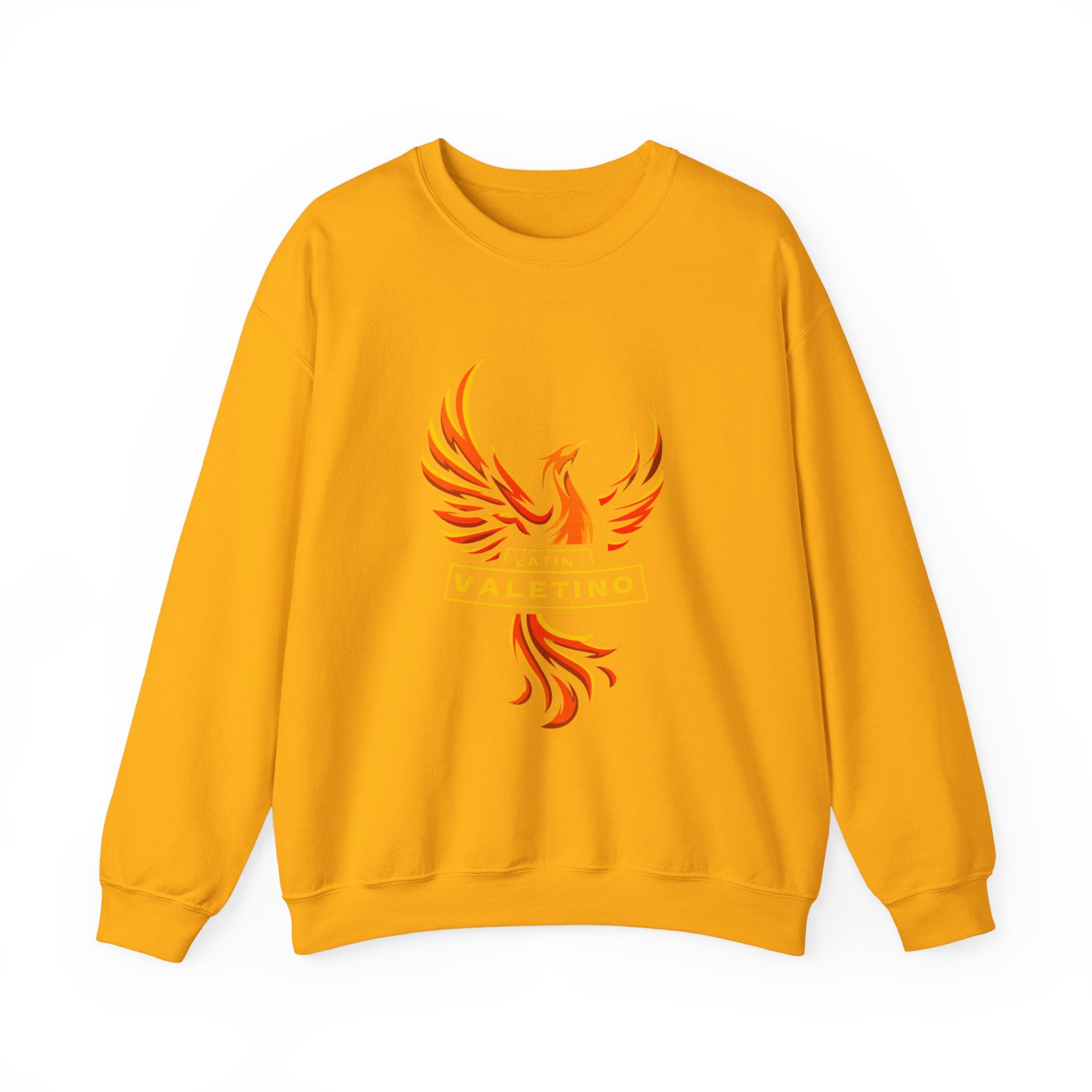 Flaming Phoenix Valentino Crewneck Sweatshirt | Mythical Fire Bird Design