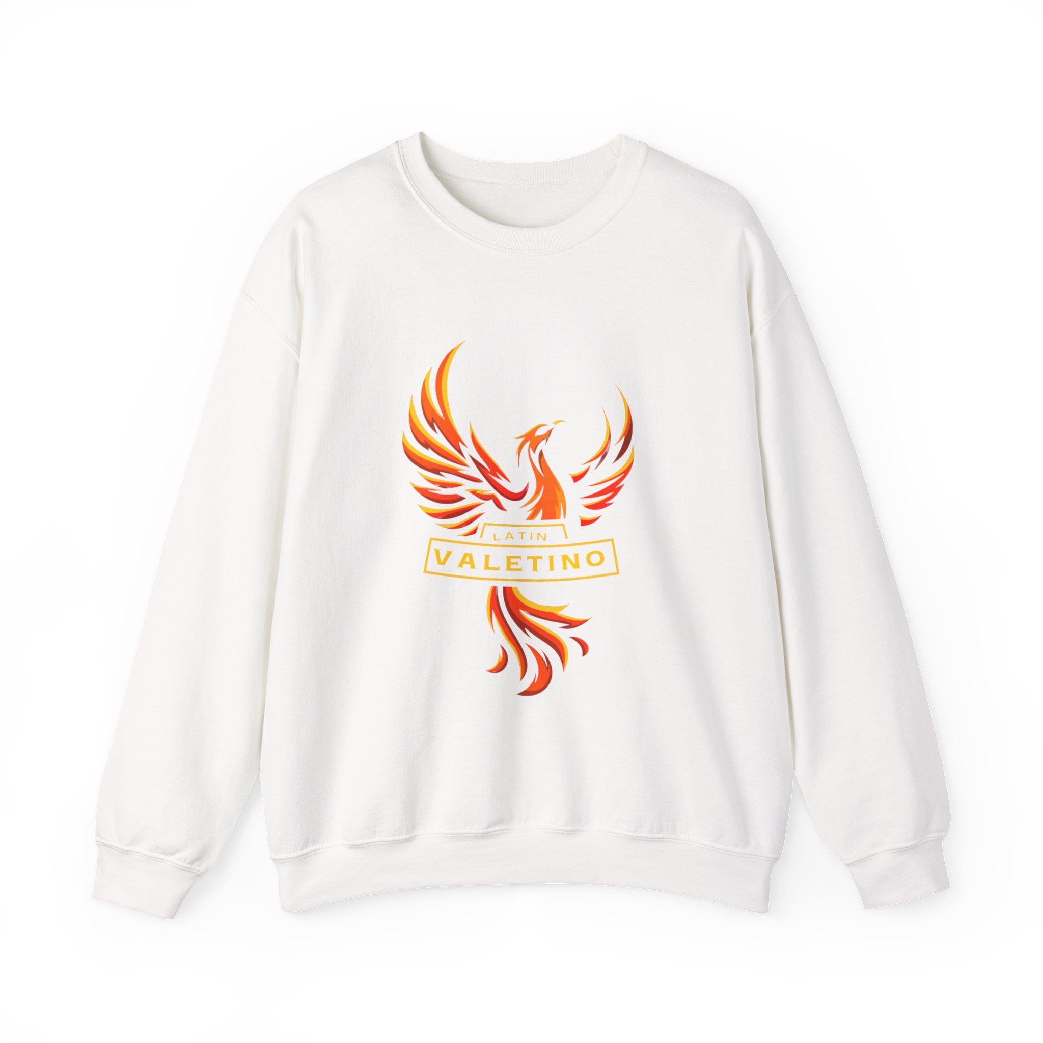Flaming Phoenix Valentino Crewneck Sweatshirt | Mythical Fire Bird Design