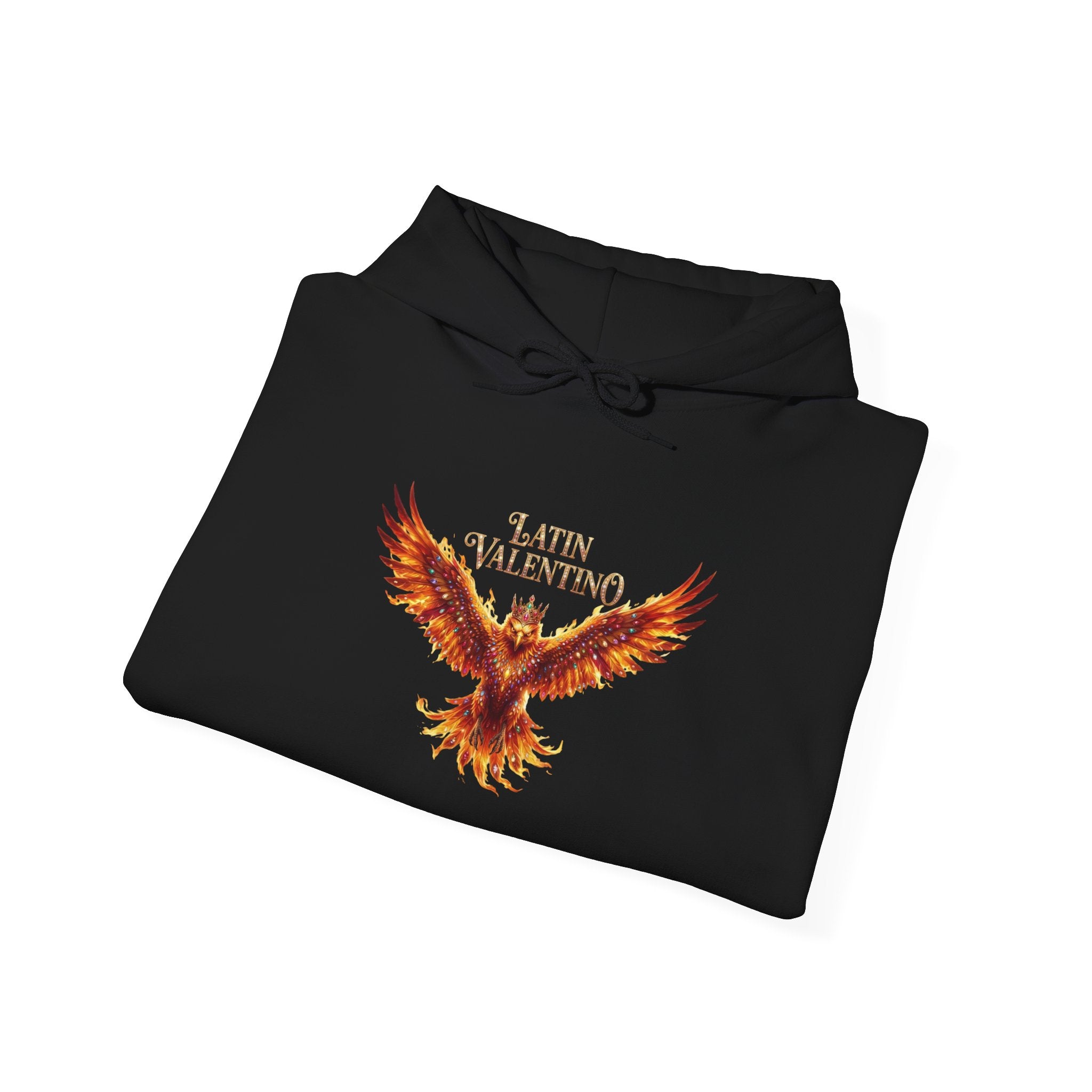 Flaming Phoenix Illustration Hoodie | Latin Valentino Merch