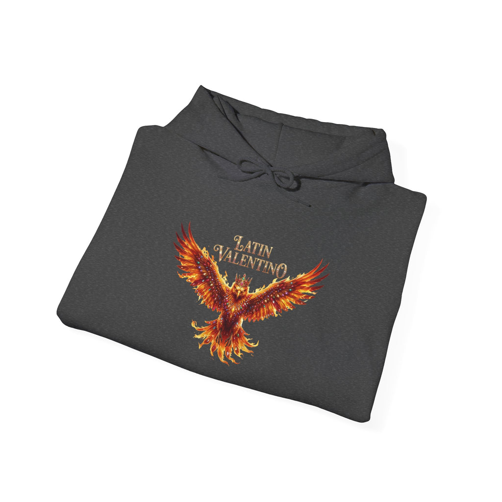 Flaming Phoenix Illustration Hoodie | Latin Valentino Merch