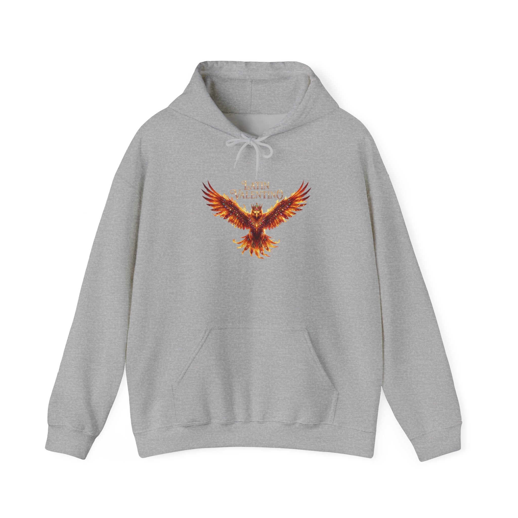 Flaming Phoenix Illustration Hoodie | Latin Valentino Merch