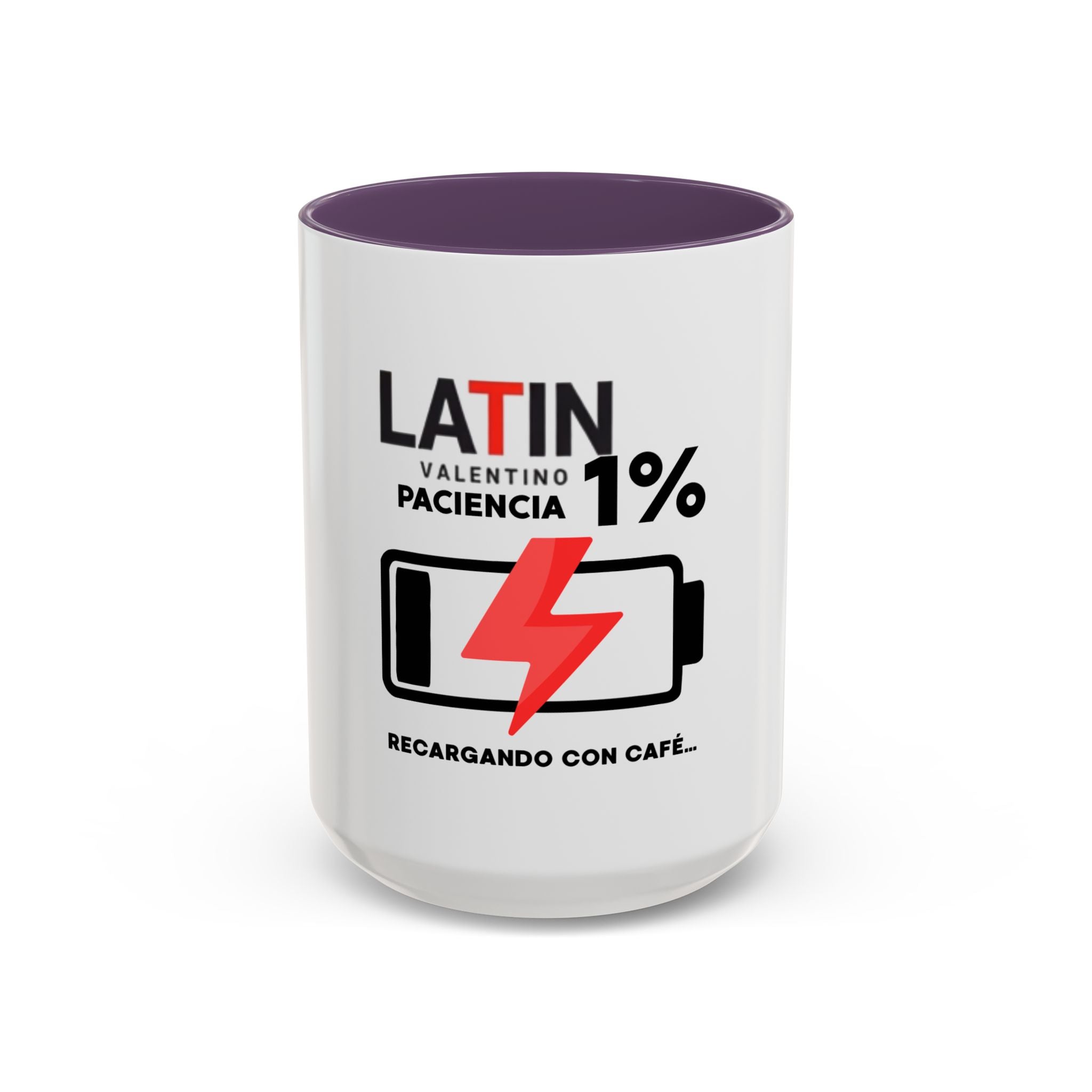 Latin 1% Battery Low Coffee Mug | Accent Ceramic Mug | Latin Valentino