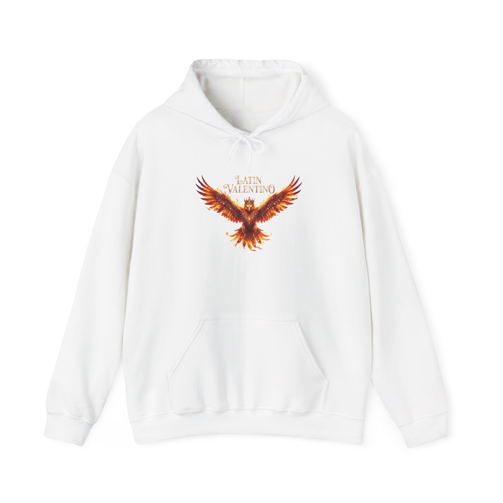 Flaming Phoenix Illustration Hoodie | Latin Valentino Merch