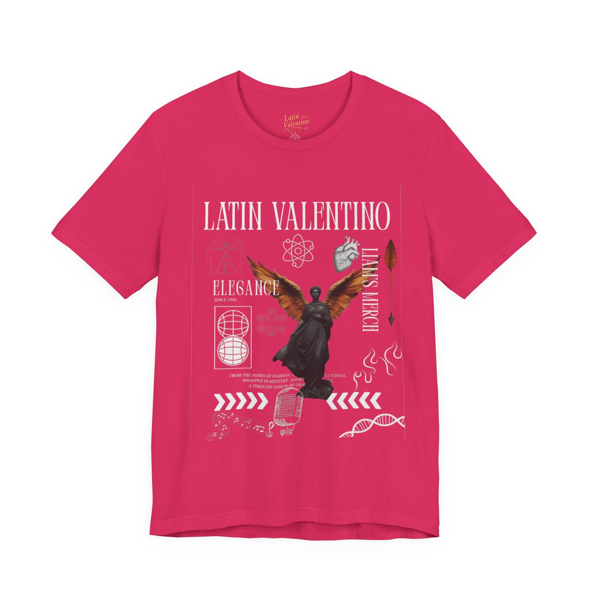Unisex Jersey Short Sleeve Tee | Latin Valentino Merch | Detailed Graphic T-shirt