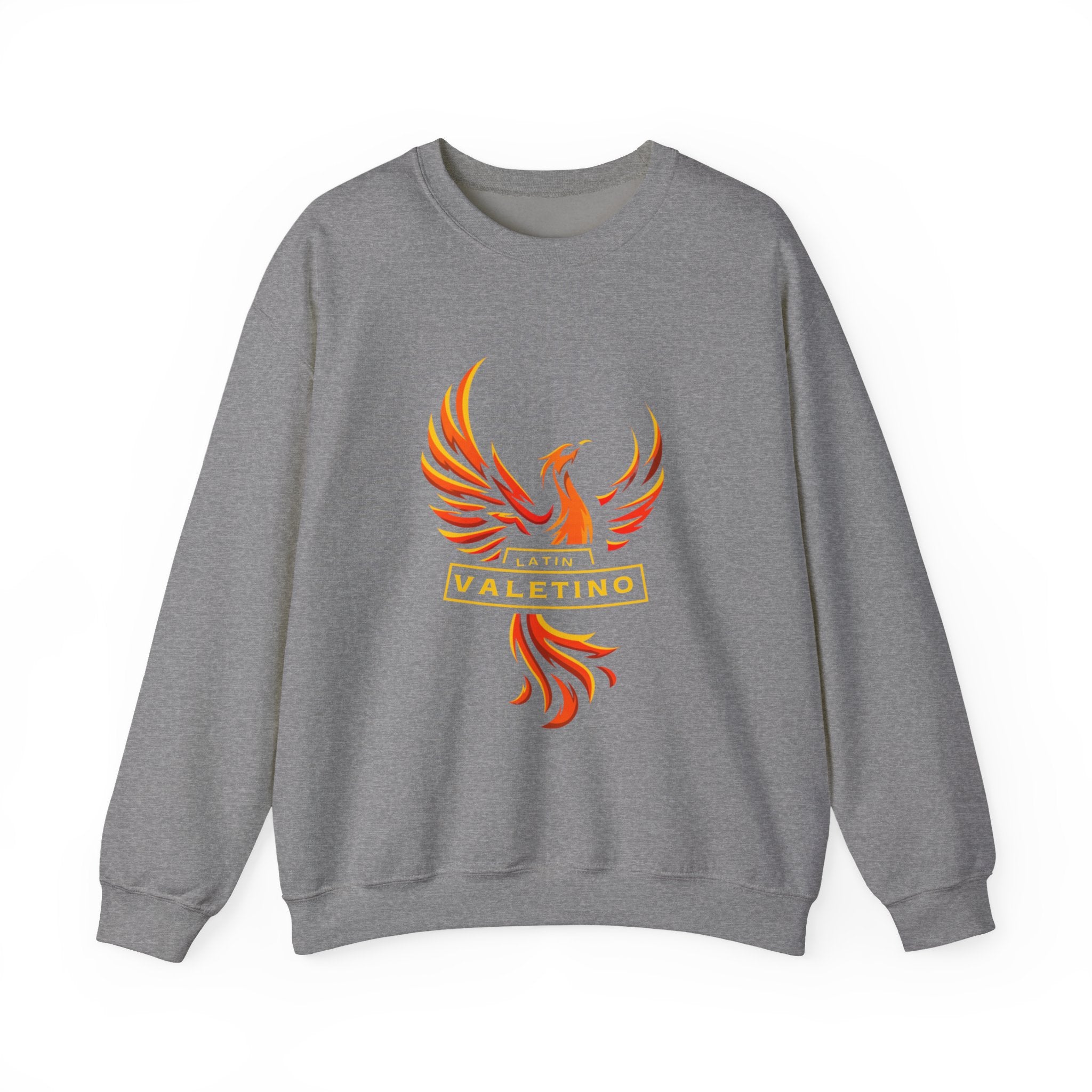 Flaming Phoenix Valentino Crewneck Sweatshirt | Mythical Fire Bird Design