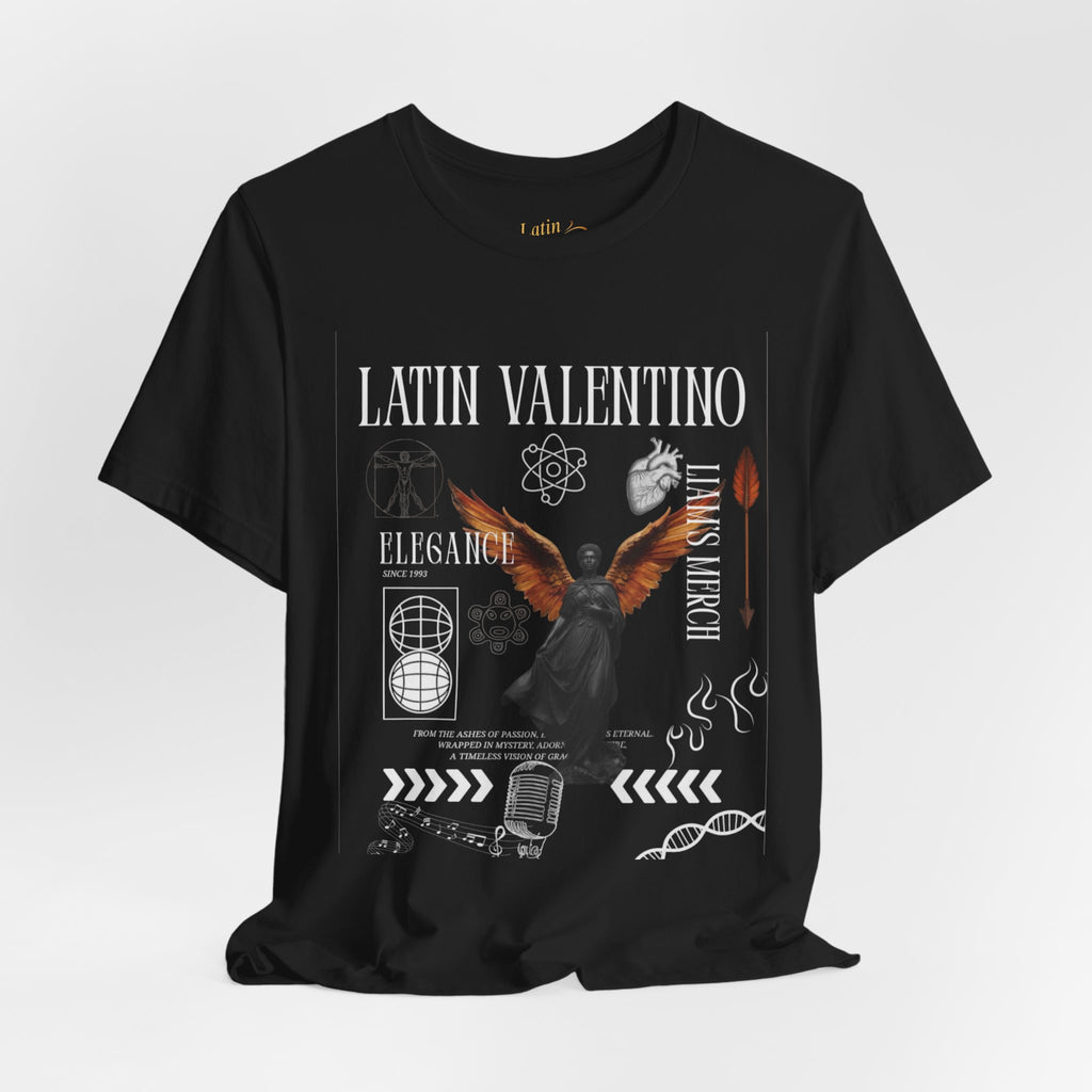 Unisex Jersey Short Sleeve Tee | Latin Valentino Merch | Detailed Graphic T-shirt