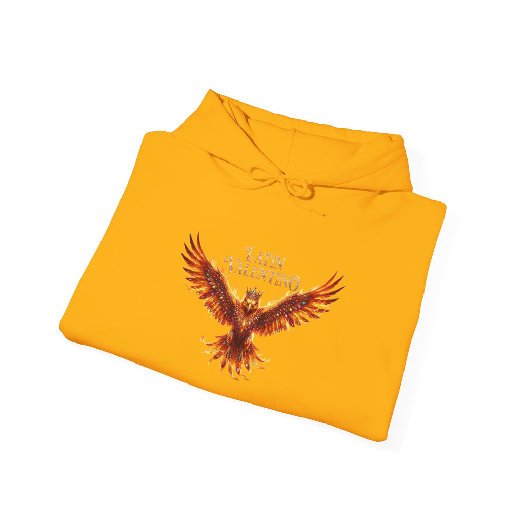 Flaming Phoenix Illustration Hoodie | Latin Valentino Merch
