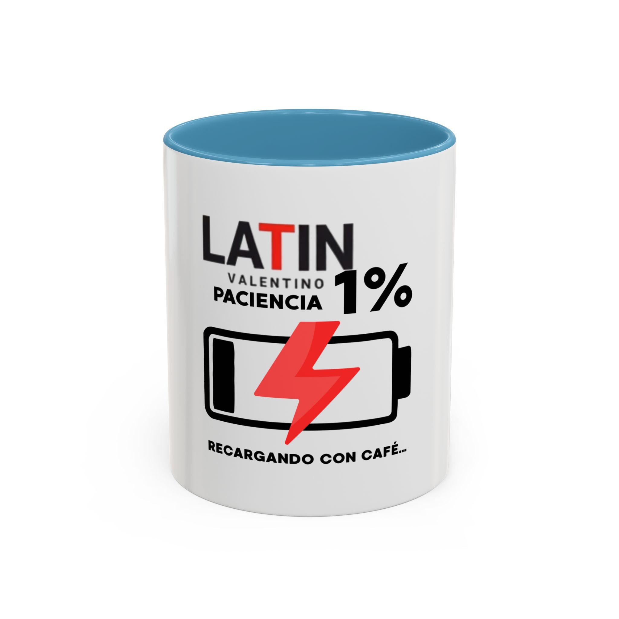 Latin 1% Battery Low Coffee Mug | Accent Ceramic Mug | Latin Valentino